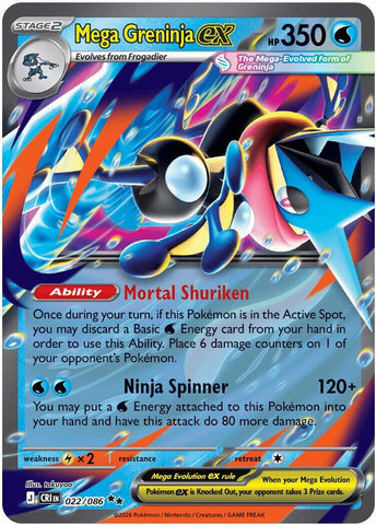 Mega Greninja ex (022/086) [Mega Evolution: Chaos Rising]