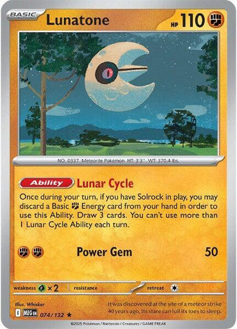 Lunatone (074/132) (Non-Holo) [Mega Evolution: Base Set]